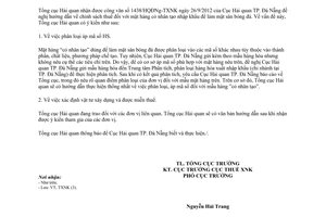 Công văn 5677/TCHQ-TXNK vướng mắc đối với mặt hàng cỏ nhân tạo