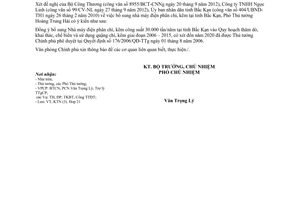 Công văn 8222/VPCP-KTN bổ sung Nhà máy điện phân chì kẽm tại tỉnh Bắc Kạn