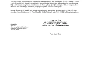 Công văn 5059/BNN-ĐMDN báo cáo tình hình doanh nghiệp