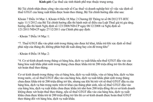 Công văn 14320/BTC-TCT xác định số thuế giá trị gia tăng của hàng xuất khẩu