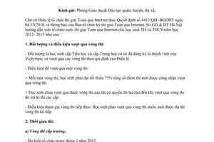 Công văn 9303/SGD&ĐT-GDTrH năm 2012 tổ chức thi giải Toán qua Internet học sinh