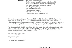 Công văn 1720/TTg-KGVX đính chính văn bản