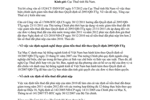 Công văn 3699/TCT-CS giải đáp chính sách miễn tiền thuê đất