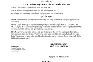 Quyết định 567/QĐ-VKSTC năm 2012 Quy chế kiểm sát giải quyết vụ việc dân sự