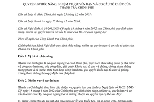 Nghị định 83/2012/NĐ-CP quy định chức năng nhiệm vụ quyền hạn cơ cấu tổ chức