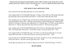 Quyết định 1422/QĐ-UBND chiến lược dân số sức khỏe sinh sản Cà Mau 2011 2015 2020 2012