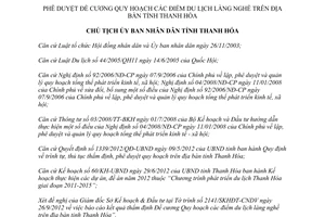 Quyết định 3327/QĐ-UBND 2012 phê duyệt Đề cương Quy hoạch điểm du lịch làng nghề Thanh Hóa