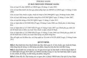 Quyết định 332/2012/QĐ-UBND tiêu chuẩn kỹ thuật nhãn hàng hóa Bắc Giang
