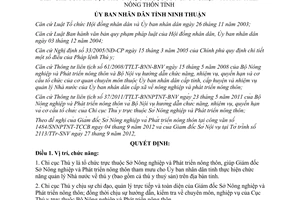 Quyết định 57/2012/QĐ-UBND chức năng nhiệm vụ quyền hạn cơ cấu Chi cục Thú y