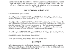 Quyết định 245/QĐ-QLD Danh mục 19 thuốc nước ngoài thuốc có hoạt chất phối hợp