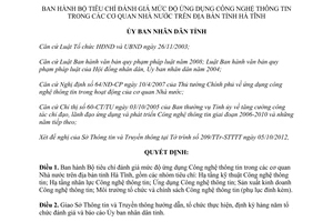 Quyết định 56/2012/QĐ-UBND ứng dụng công nghệ thông tin trong các cơ quan nhà nước Hà Tĩnh