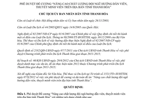 Quyết định 3345/QĐ-UBND 2012 Nâng cao chất lượng đội ngũ hướng dẫn viên Thanh Hóa