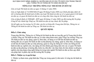 Quyết định 745/QĐ-TCTHADS 2012 quyền hạn cơ cấu tổ chức Trung tâm Dữ liệu Thi hành án Dân sự