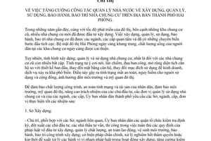 Chỉ thị 28/CT-UBND 2012 quản lý nhà nước về xây dựng bảo hành bảo trì nhà chung cư Hải Phòng