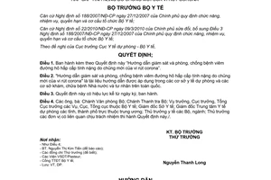 Quyết định 3898/QĐ-BYT năm 2012 Hướng dẫn giám sát phòng chống bệnh viêm đường