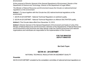 Circular No. 10/2012/TT-BTNMT regulating national technical regulations on the