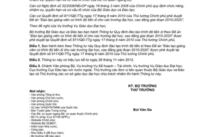 Thông tư 35/2012/TT-BGDĐT Quy định đào tạo trình độ tiến sĩ theo Đề án