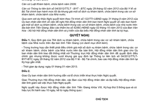 Nghị quyết 33/2012/NQ-HĐND giá dịch vụ khám chữa bệnh trong cơ sở khám chữa bệnh