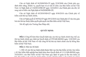 Quyết định 1369/QĐ-BHXH năm 2012 công bố thủ tục hành chính thuộc thẩm quyền