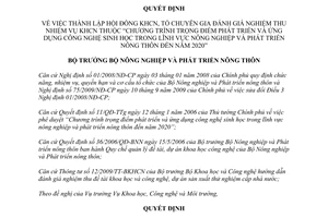 Quyết định 2496/QĐ-BNN-KHCN năm 2012 thành lập Hội đồng Khoa học công nghệ