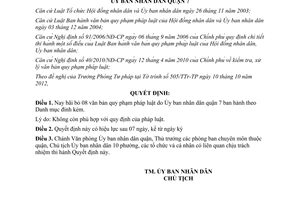 Quyết định 09/2012/QĐ-UBND bãi bỏ văn bản quy phạm pháp luật