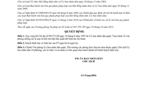 Quyết định 10/2012/QĐ-UBND công bố văn bản hết hiệu lực thi hành