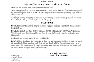 Quyết định 573/2012/QĐ-VKSTC-V12 Quy chế kiểm sát giải quyết vụ án hành chính ban hành