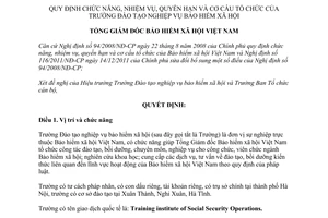 Quyết định 1375/QĐ-BHXH năm 2012 Trường Đào tạo nghiệp vụ Bảo hiểm xã hội
