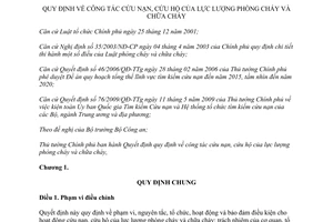 Quyết định 44/2012/QĐ-TTg quy định công tác cứu nạn cứu hộ của lực lượng
