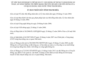 Quyết định 3396/2012/QĐ-UBND Quy chế quản lý vận hành sử dụng bảo đảm an ninh