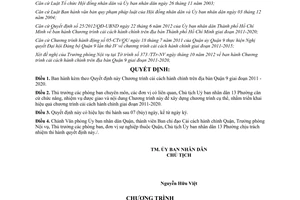 Quyết định 10/2012/QĐ-UBND Chương trình cải cách hành chính trên địa bàn Quận 9