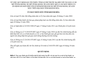 Quyết định 32/2012/QĐ-UBND giá tối thiểu lệ phí trước bạ xe mô tô xe gắn máy giá bán Khánh Hòa