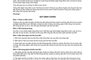 Thông tư 29/2012/TT-NHNN giám sát tiêu hủy tiền không đủ tiêu chuẩn lưu thông