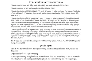 Quyết định 2045/QĐ-UBND năm 2012 phê duyệt Chiến lược Bảo vệ môi trường