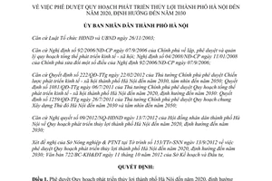 Quyết định 4673/QĐ-UBND phê duyệt Quy hoạch phát triển thủy lợi Thành phố Hà Nội