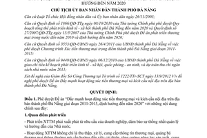 Quyết định 8551/QĐ-UBND phê duyệt Đề án Đẩy mạnh hoạt động xúc tiến thương mại