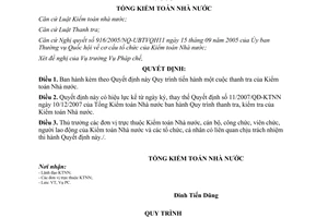 Quyết định 1685/QĐ-KTNN năm 2012 Quy trình tiến hành một cuộc thanh tra