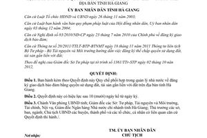 Quyết định 2197/2012/QĐ-UBND Quy chế phối hợp trong quản lý nhà nước đăng ký