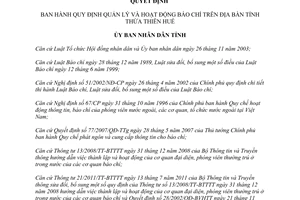 Quyết định 34/2012/QĐ-UBND Quy định quản lý hoạt động báo chí