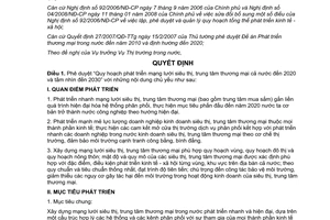 Quyết định 6184/QĐ-BCT năm 2012 phê duyệt Quy hoạch phát triển siêu thị