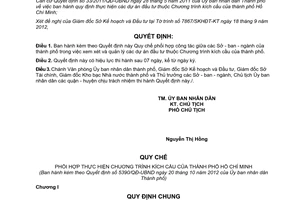 Quyết định 5390/QĐ-UBND Quy chế phối hợp thực hiện Chương trình kích cầu