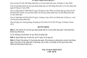 Quyết định 12/2012/QĐ-UBND bãi bỏ văn bản quy phạm pháp luật