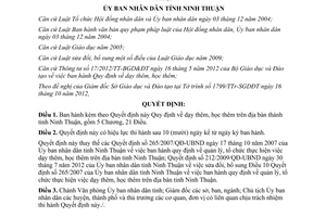 Quyết định 62/2012/QĐ-UBND Quy định dạy học thêm