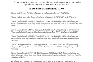 Quyết định 4769/QĐ-UBND năm 2012 Chương trình phát triển năng lượng tái tạo