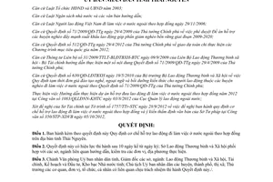 Quyết định 34/2012/QĐ-UBND  hỗ trợ lao động đi làm việc ở nước ngoài