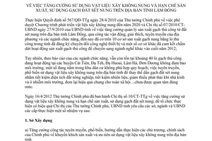 Chỉ thị 06/2012/CT-UBND tăng cường sử dụng vật liệu xây không nung hạn chế