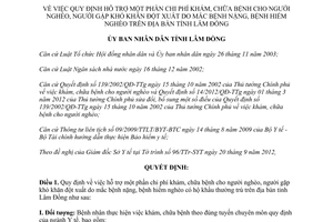 Quyết định 44/2012/QĐ-UBND hỗ trợ một phần chi phí khám chữa bệnh cho người nghèo