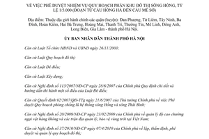 Quyết định 4770/QĐ-UBND 2012 quy hoạch phân khu đô thị sông Hồng Hà Nội