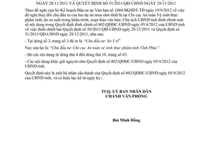 Quyết định 2696/QĐĐC-UBND năm 2012 đính chính 802/QĐĐC-UBND đính chính