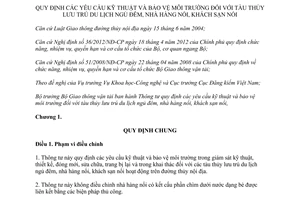 Thông tư 43/2012/TT-BGTVT quy định yêu cầu kỹ thuật và bảo vệ môi trường